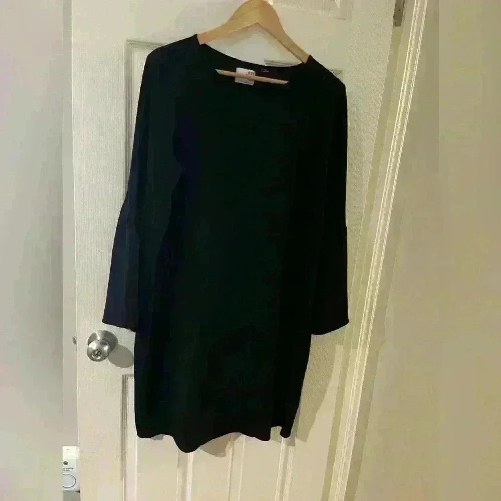 Vero Moda NWOT black tunic evening dress bell sleeve black size large 12/14